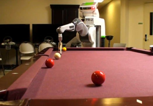 As seen in Video: Willow Garage Robot Learns How to Play Pool in Just One Week