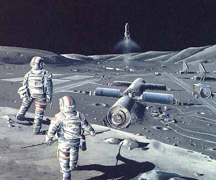 An artist impression of what a lunar base might look like. (c) Ars Nova Blog