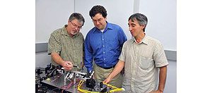 ser experts (from left to right) Barry Coyle, Paul Stysley, and Demetrios Poulios have won NASA funding to study advanced technologies for collecting extraterrestrial particle samples. (c) NASA