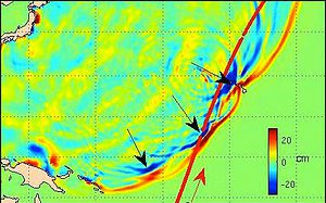 Researchers at NASA’s Jet Propulsion Laboratory created a 3-D ocean model replicating the March 11, 2011 tsunami. 