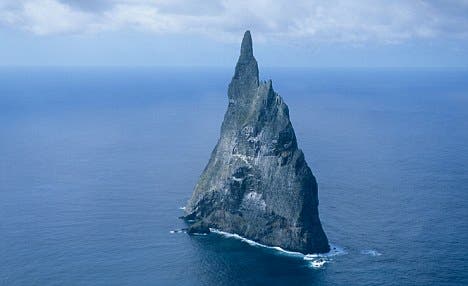 The barren rock island of Ball's Pyramid where the sole surviving colony of tree lobsters were found. 