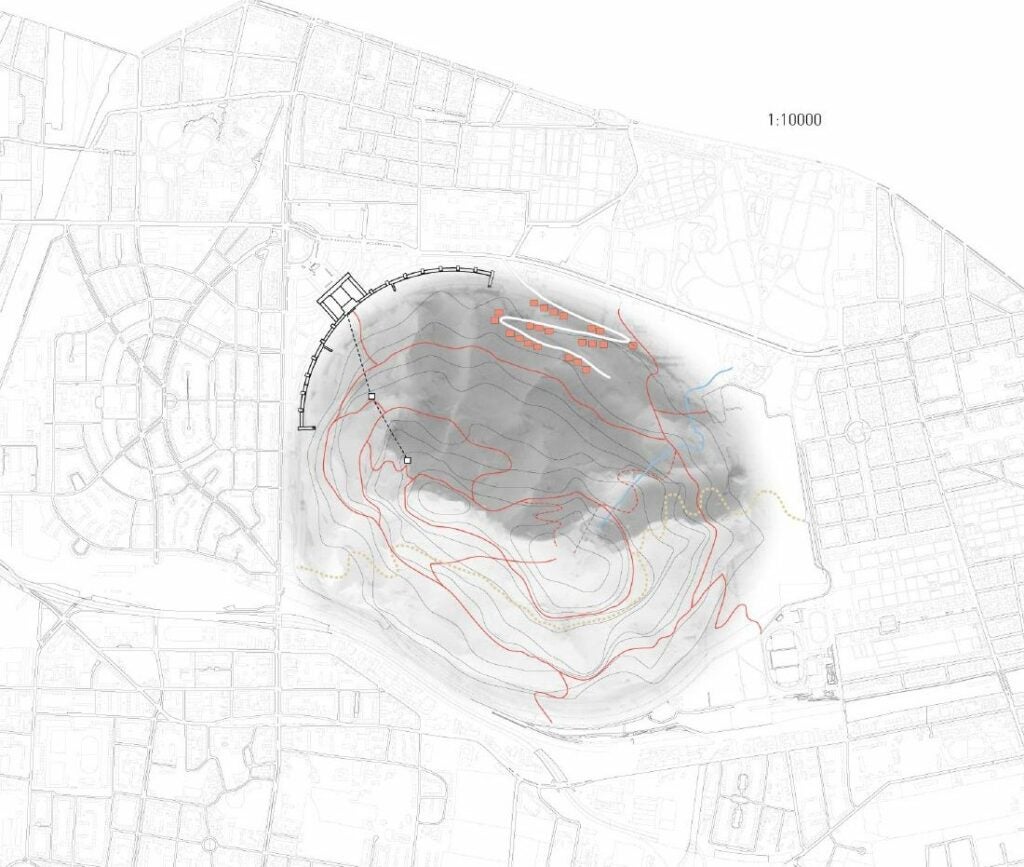 The layout for the would-be world's largest artificial mountain