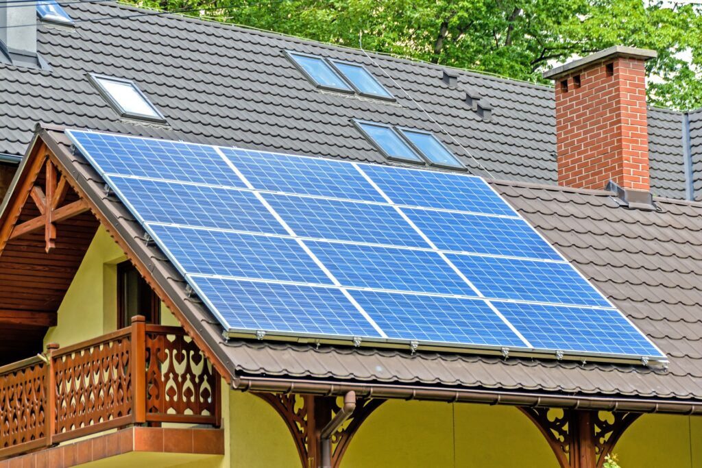 solar panels on a roof