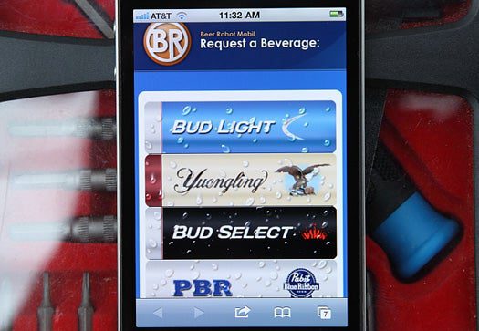 Download the Beer Robot App from the App store and input the appropriate widget ID's as you are prompted.