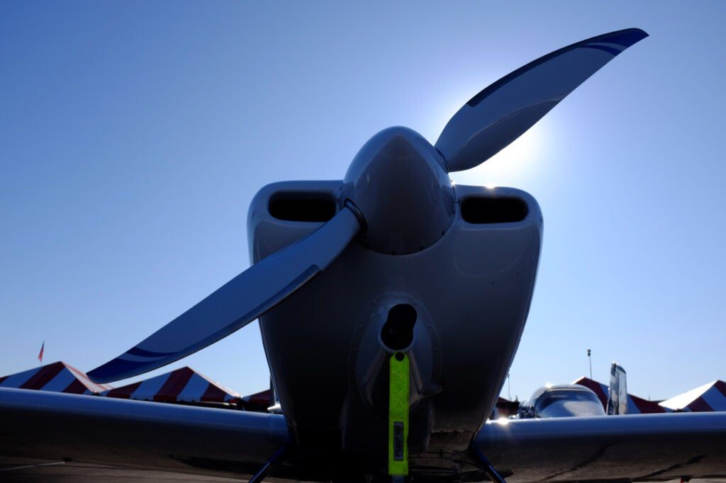 airplane propeller from underneath