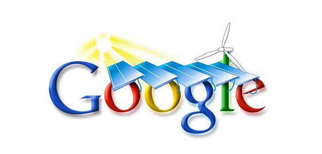 Google promotes solar energy in 2006's doodle.