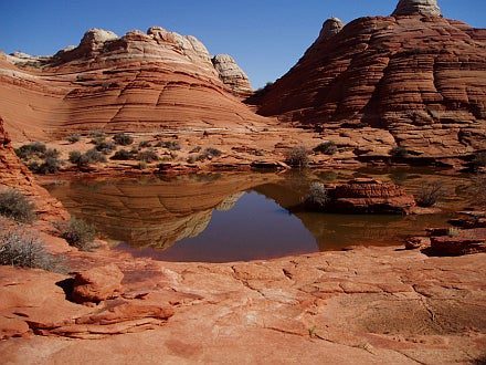 Coyote Buttes is a Special Management Area in the Vermilion Cliffs National Monument, located in southern Utah and northern Arizona and managed by the U.S. Bureau of Land Management.