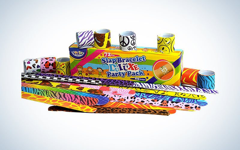 a pile of slap bracelets