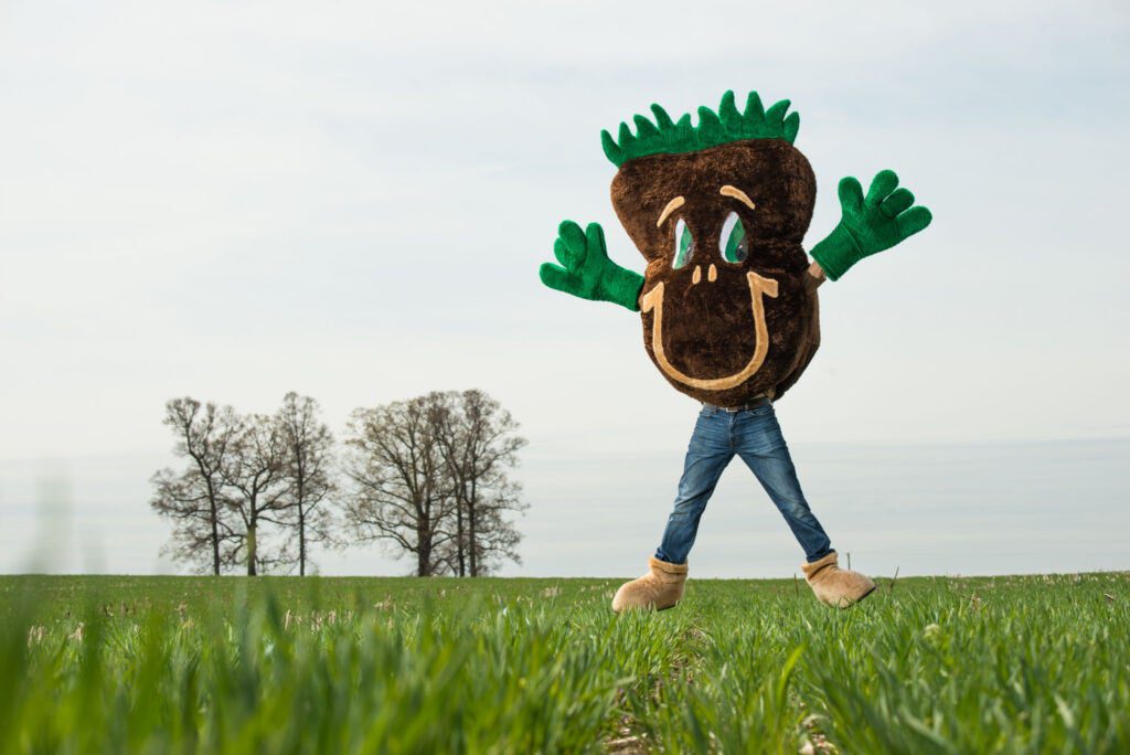 Sammy Soil, as you might guess, is the National Resources Conservation Service's mascot for soil conservation. This happy little dirt clod with grass for hair first appeared in 1967, and was <a href="http://www.nrcs.usda.gov/wps/portal/nrcs/detail/fl/home/?cid=STELPRDB1247304">created by a retired NRCS</a> conservationist named Ernest Whitaker. The subject of many children's <a href="http://nrcspad.sc.egov.usda.gov/DistributionCenter/product.aspx?ProductID=1066">coloring books</a>, Sammy spreads the word about the importance of soil with a gigantic smile.