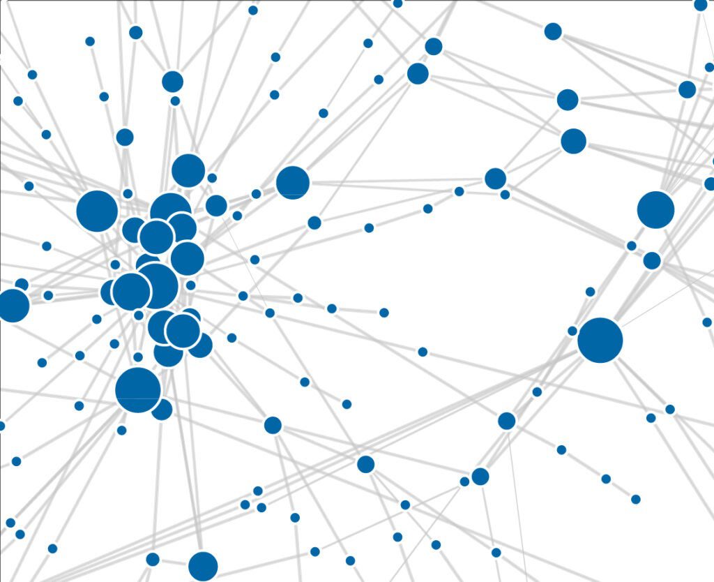 illustration showing circles connected by lines