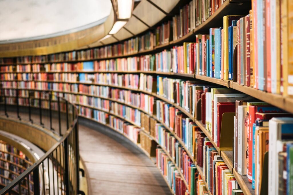 books on a library shelf