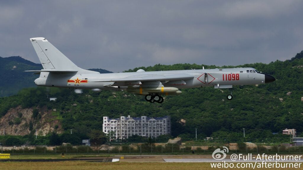 H-6K Bomber China Zhuhai 2016 aircraft while landing