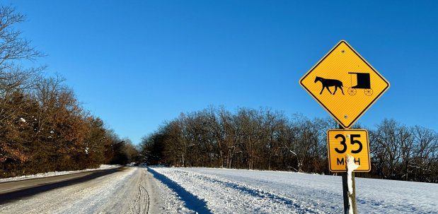 Signage on Barry Road in Marquette County, Wisconsin, reminds motorists about who else is sharing the thoroughfare. (Holly L. De Ruyter)