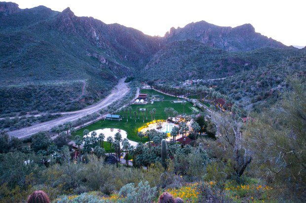 A desert resort called Castle Hot Springs.