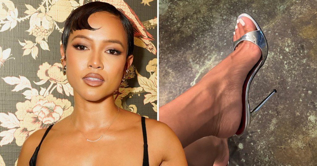 Karrueche Tran and her foot