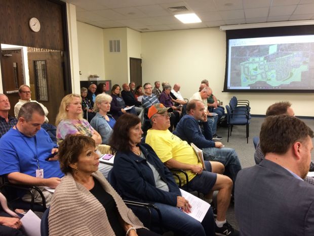 A near-capacity crowd listen to plans about the New Hanover Town Center project at a past township supervisors' meeting. (MediaNews Group File Photo)