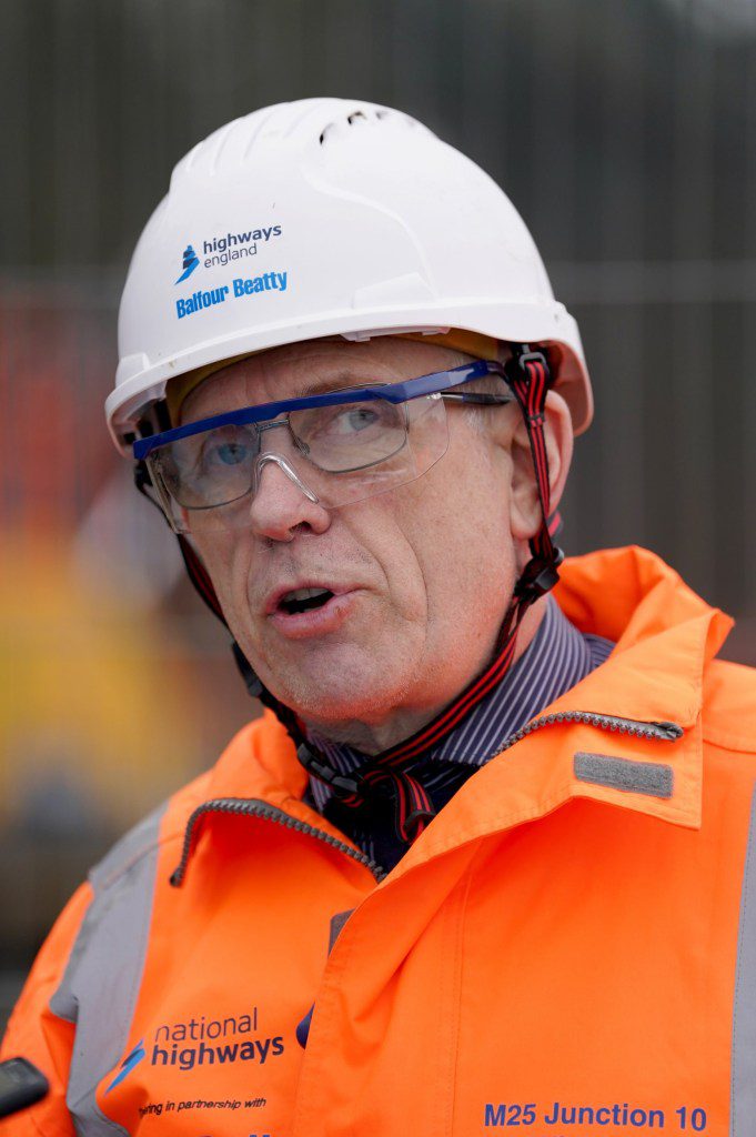 Jonathan Wade, Senior Project Manager, during a site visit ahead of a planned closure of both carriageways on the M25 in Surrey from 9pm on Friday March 15 until 6am on Monday March 18. Picture date: Monday March 11, 2024. PA Photo. Photo credit should read: Gareth Fuller/PA Wire