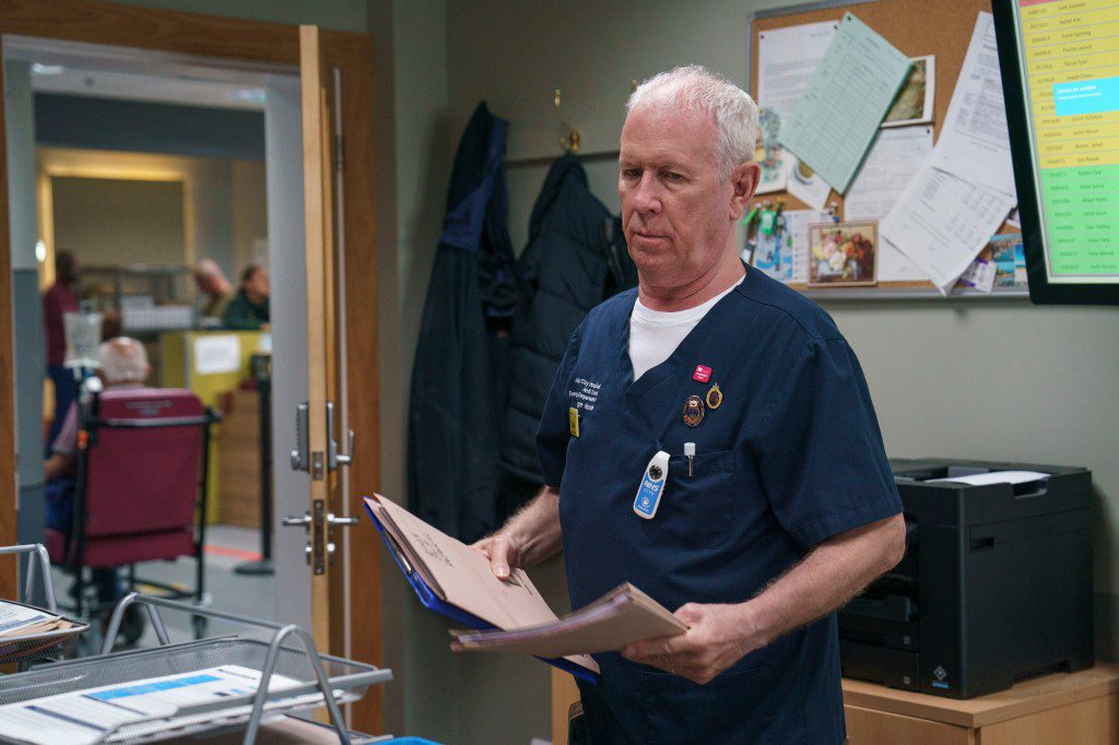 Charlie in the nurses office in Casualty