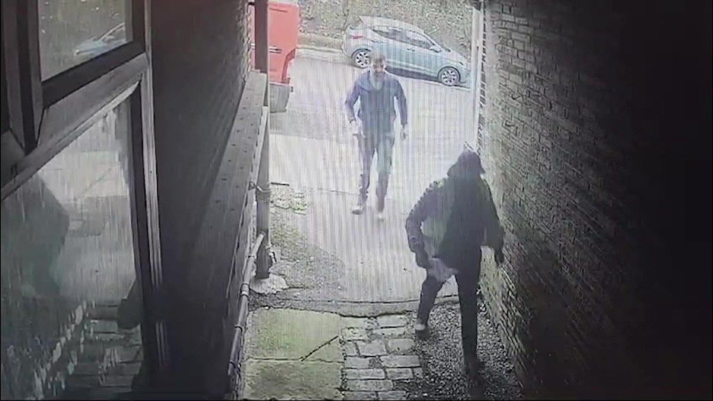 Video grab from footage of a man being being dragged into a van on Westcroft Rd, Bradford at 11.10am on Wednesday 6 2024. Photo released March 14 2024. CCTV footage has caught the terrifying moment a man in Bradford was apparently kidnapped in broad daylight.The footage, taken on March 6, on Westcroft Rd, Bradford at 11.10am on Wednesday 6, shows a red van pulling up outside a house before three men get out and head down and alleyway.Moments later, the three are scene dragging a man into the van as he tries desperately to escape before they make off.