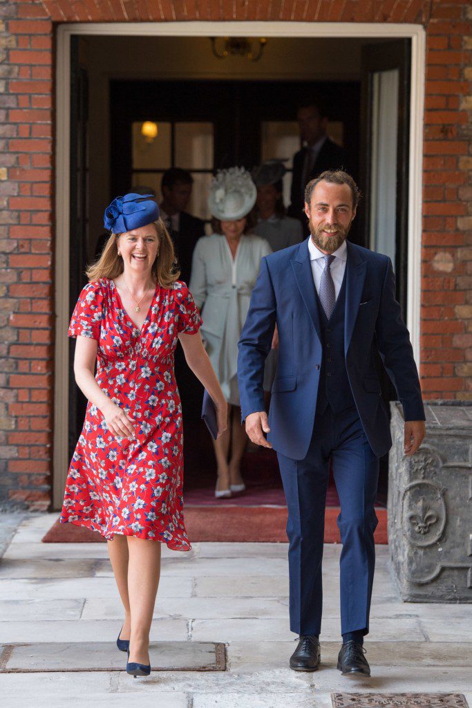 Lady Laura Meade and James Middleton arriving for the christening of Prince Louis, the youngest son of the Duke and Duchess of Cambridge at the Chapel Royal, St James's Palace, London. PRESS ASSOCIATION Photo. Picture date: Monday July 9, 2018. See PA story ROYAL Christening. Photo credit should read: Dominic Lipinski/PA Wire