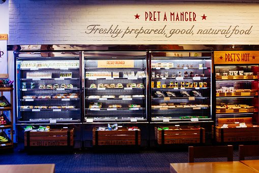 Interior of the Pret a Manger cafe