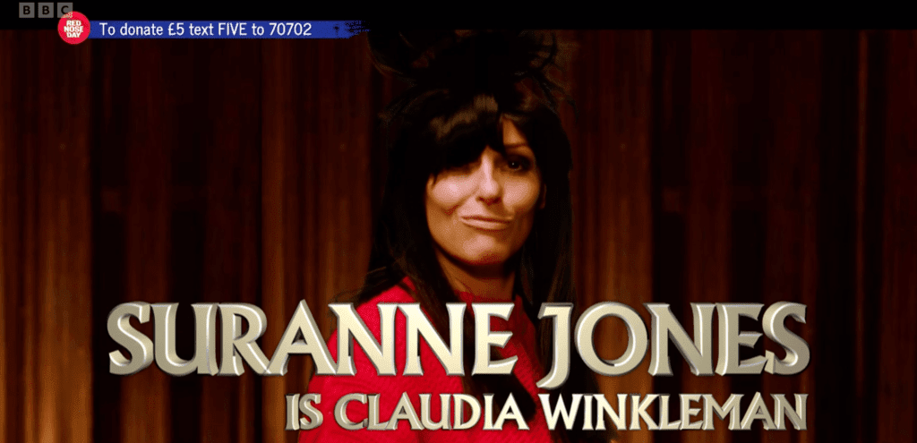 Suranne Jones as Claudia Winkleman 