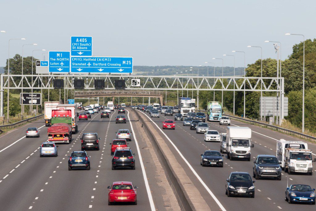 LONDON, UK - JUNE 16, 2017: Evening traffic on the busiest British motorway M25; Shutterstock ID 661211374; purchase_order: -; job: -; client: -; other: -