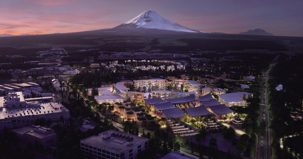 The futuristic city currently under construction at the foot of Mount Fuji.