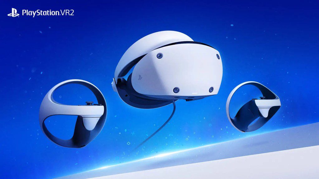 PSVR2 headset and controllers