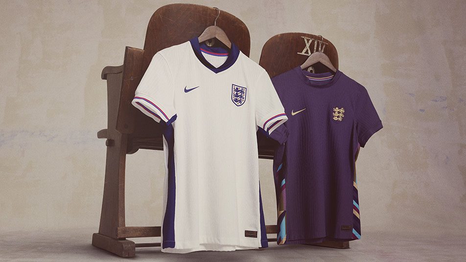 England's new home and away shirts for Euro 2024