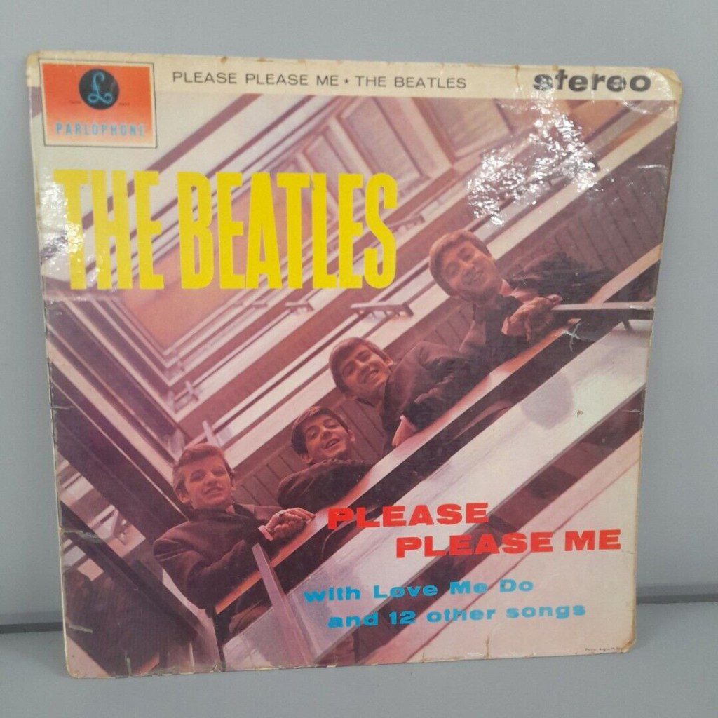 Photo of the sleeve of The Beatles vinyl, Please Please Me, that was sold at auction