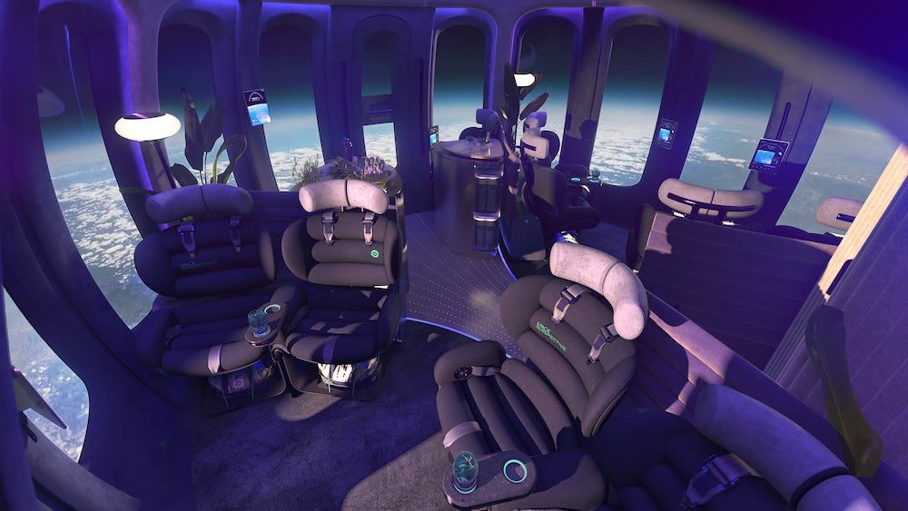 Concept art of SpaceBalloon cabin interior