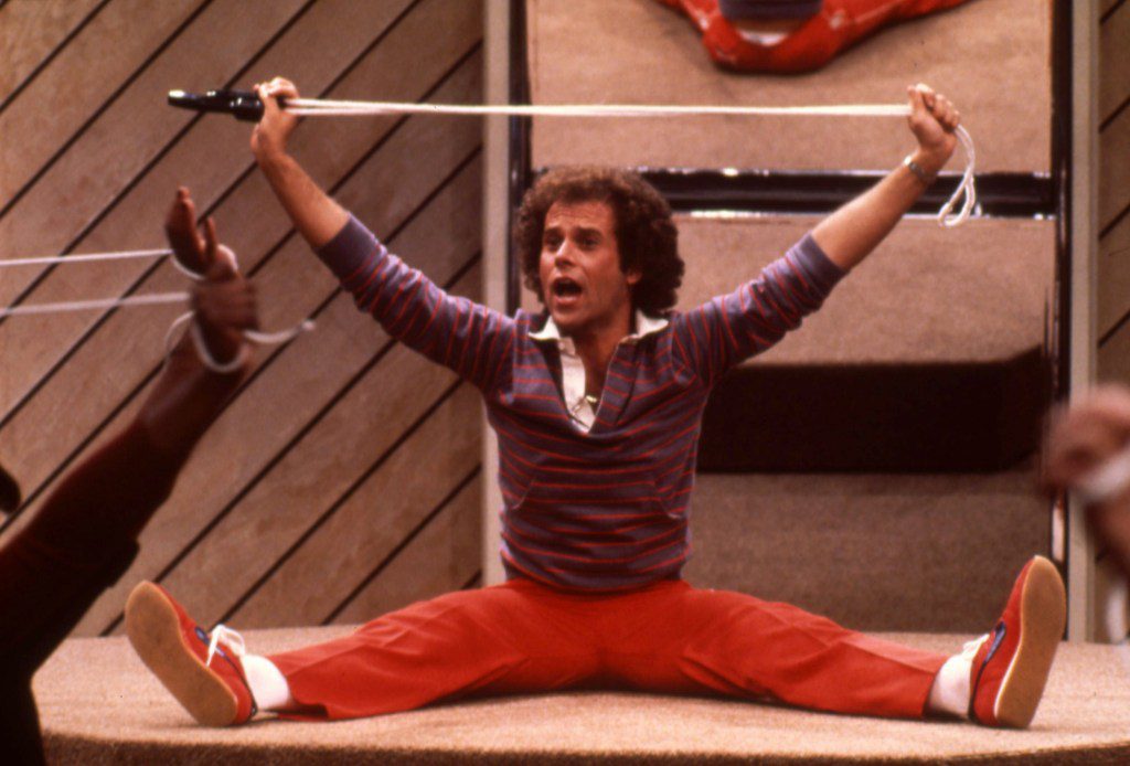 American fitness coach Richard Simmons works out 