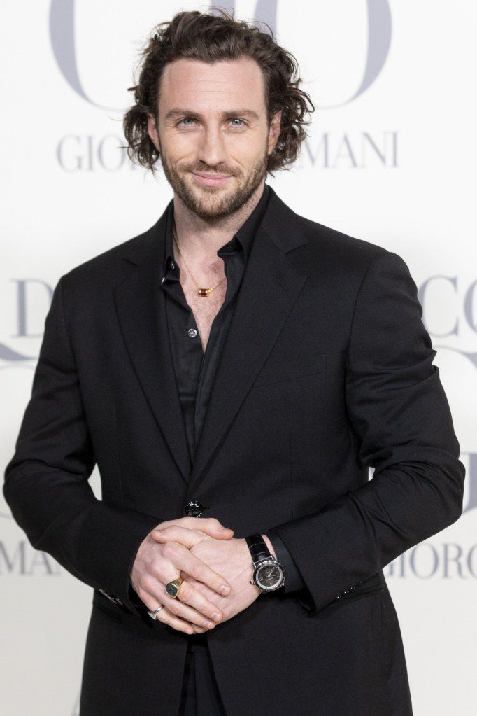 Aaron Taylor-Johnson attends the Giorgio Armani' 