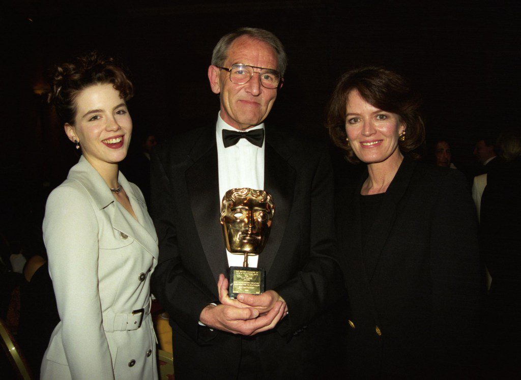 Kate Beckinsale with mum Judy and step-dad Roy Battersby