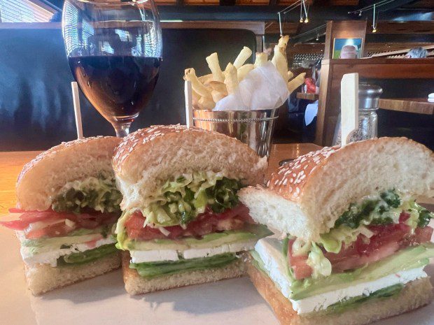 The chic R+D Kitchen offers upscale, casual menu items such as this veggie club sandwich filled with cucumber and French feta. (Courtesy Nora Heston Tarte)