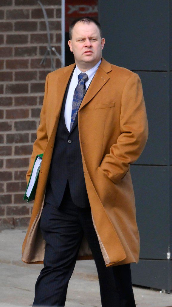 Former Merseyside Police Constable Gavin Harper, 45, arrives at Liverpool Crown Court, accused of stalking and unlawful wounding.- Pic Bruce Adams / Copy Tozer - 19/3/24