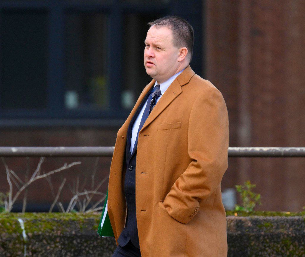 Former Merseyside Police Constable Gavin Harper, 45, arrives at Liverpool Crown Court, accused of stalking and unlawful wounding.- Pic Bruce Adams / Copy Tozer - 19/3/24