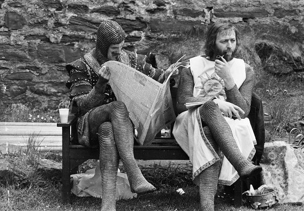 Silent Knights - John Cleese and Graham Chapman on set