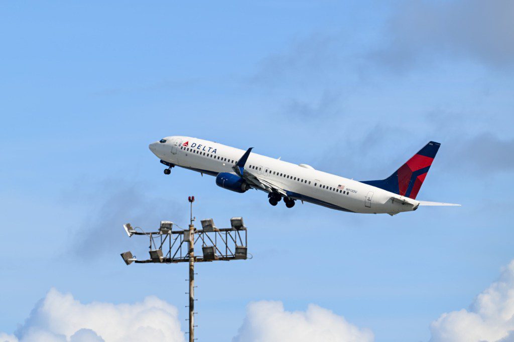 SAN FRANCISCO, UNITED STATES - FEBRUARY 21: A Delta Airlines plane takeoff from San Francisco International Airport (SFO) in San Francisco, California, United States on February 21, 2024. (Photo by Tayfun Coskun/Anadolu via Getty Images)