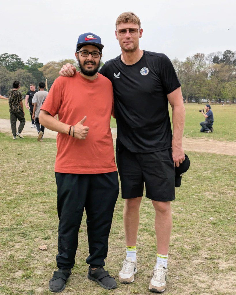 Freddie Flintoff filming Field of Dreams