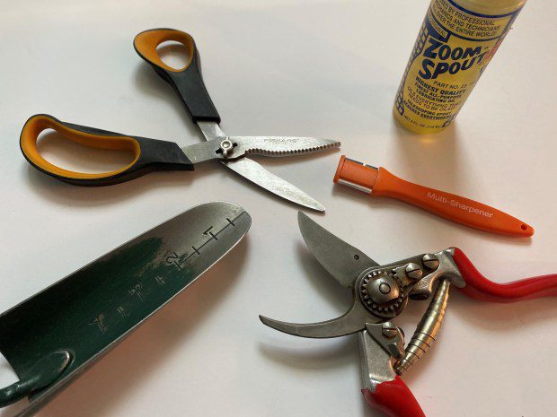 All clean: Soaking garden tools in warm, liquid dish soap is typically all you need; use a stiff brush for hard-to-reach places. (Betty Cahill, Special to The Denver Post)