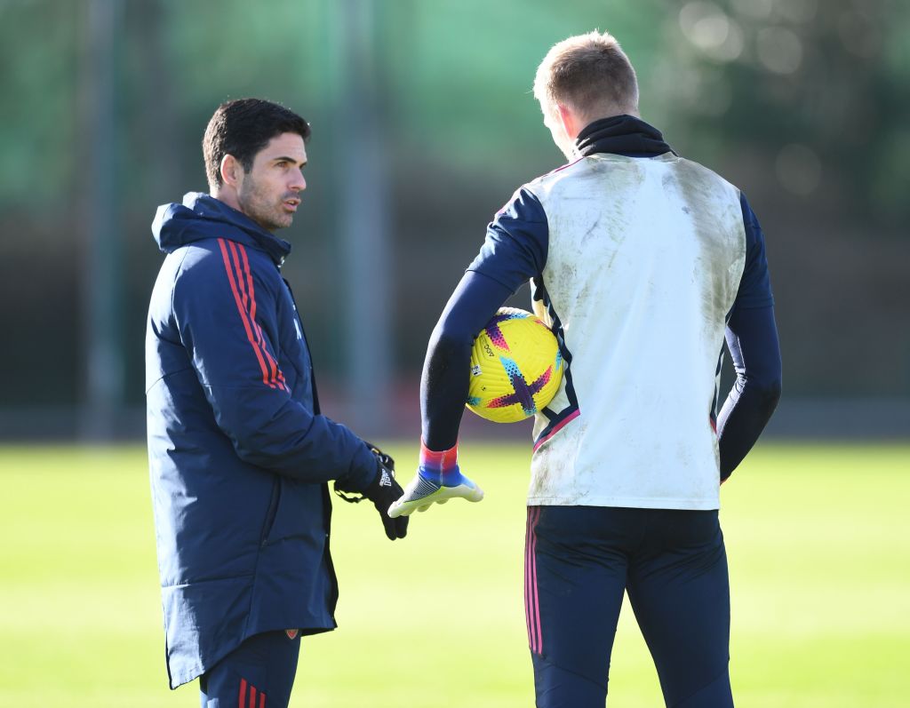 Mikel Arteta and Aaron Ramsdale