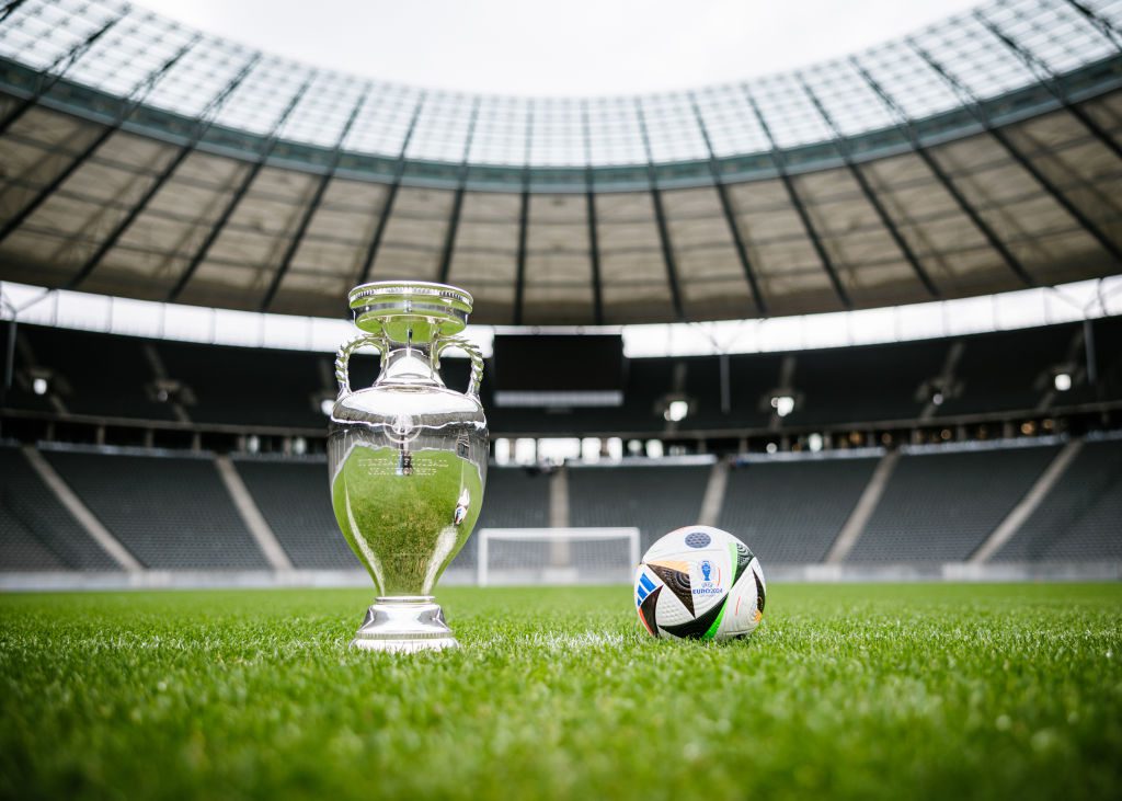 Euro 2024 trophy and official matchball