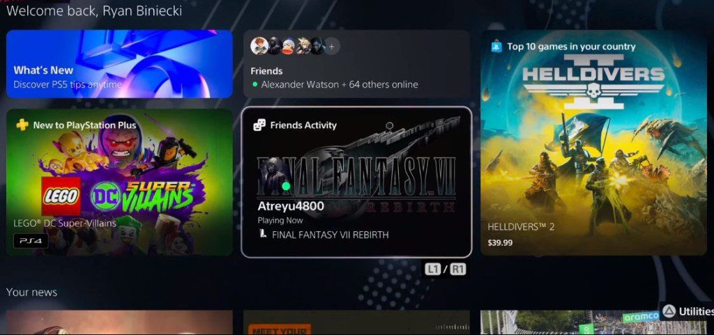 New PS5 UI