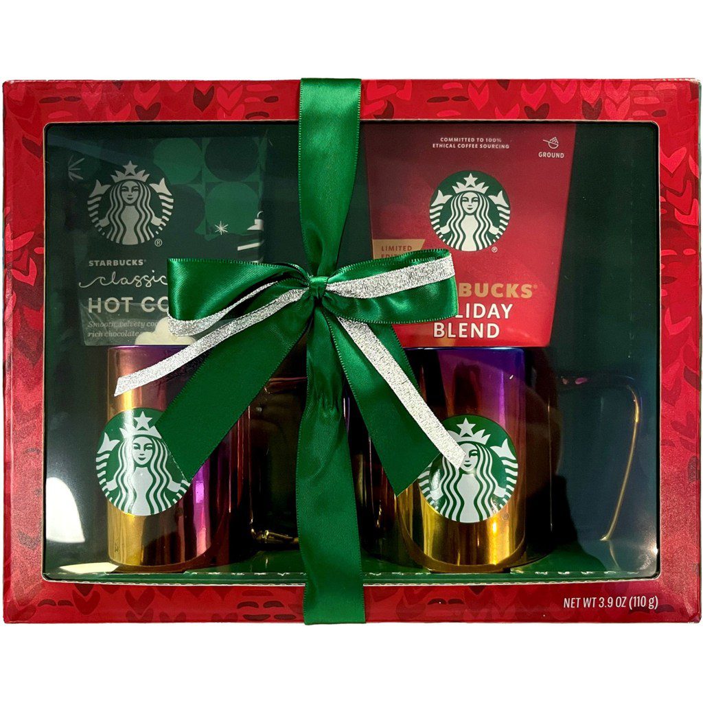 Starbucks Holiday Gift Set with 2 Mugs. Nestl? USA is initiating a recall of ceramic mugs with metallic coating and Starbucks branding due to an identified safety issue that if microwaved or filled with extremely hot liquid, the mugs can overheat posing burn and laceration hazards. The impacted mugs were sold in two sizes, 11 oz. and 16 oz., as part of four gift sets during the 2023 holiday season-only. The gift sets were sold at Target, Walmart and Nexcom (military retail outlets) in the U.S. from November 2023 to January 2024.