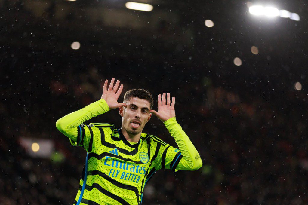 Kai Havertz of Arsenal celebrates during the Premier League match between Sheffield United and Arsenal