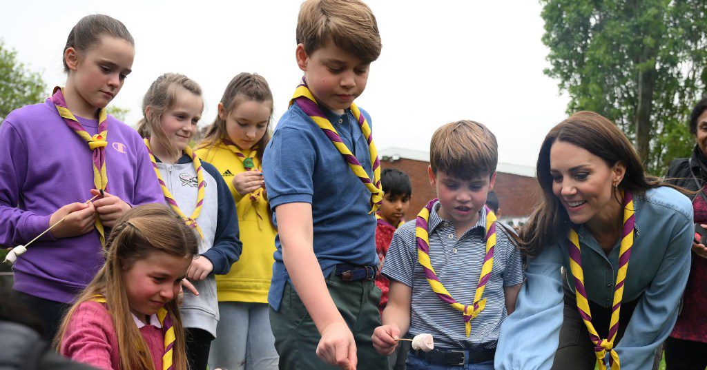 Kate Middleton with children George, Charlotte and Louis