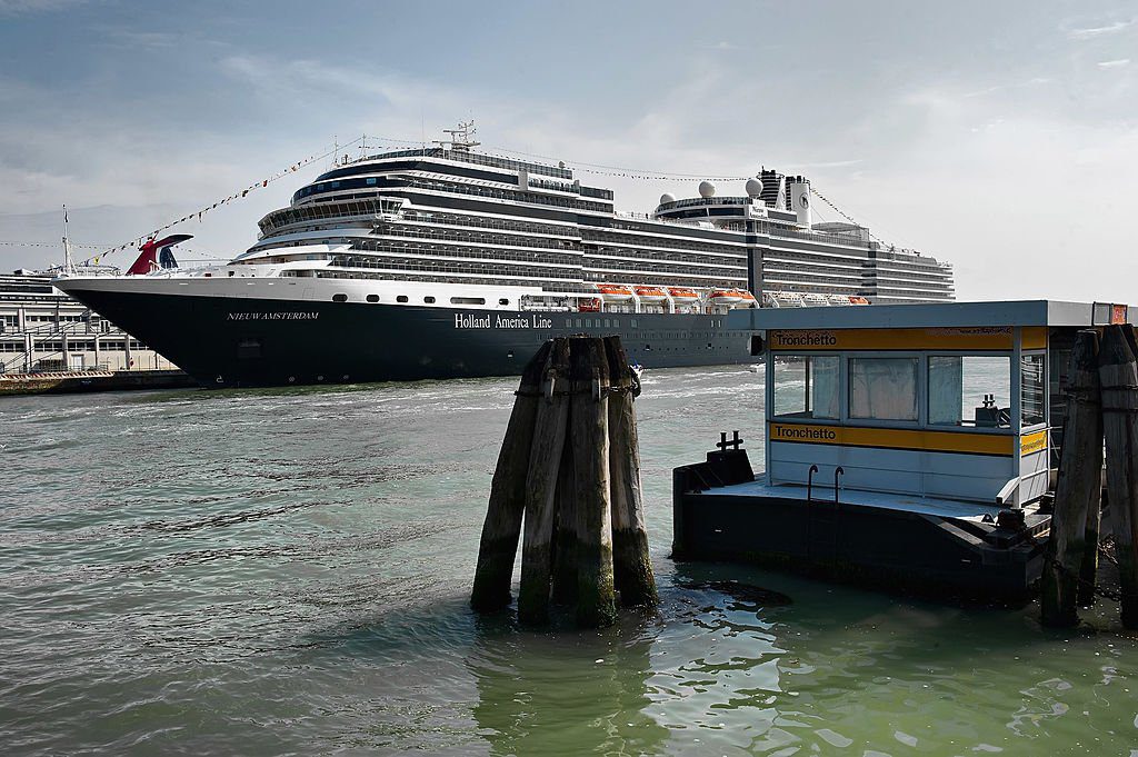 Cruise ship Nieuw Amsterdam is seen at the dock of Venice Cruise Termina