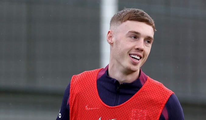 Chelsea midfielder Cole Palmer during England training